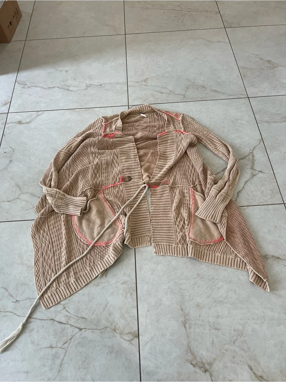 Free People Tan All Washed Out Cardigan Size Small